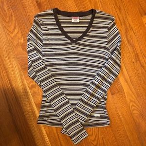 Vintage 1990s Unionbay Mint Green Striped Top